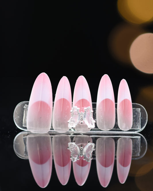 Blush Elegance Frenchies -Handmade Press on nails