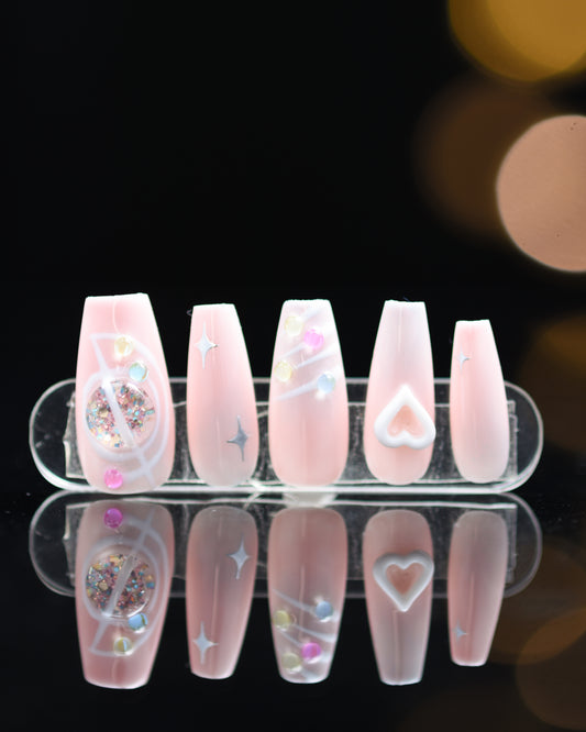 Adorable Blush -Handmade Press on nails